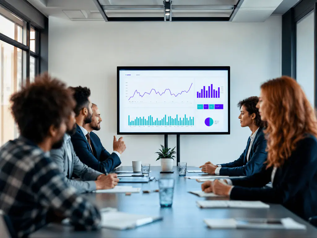 Comité de direction travaillant sur sa stratégie d’intelligence artificielle