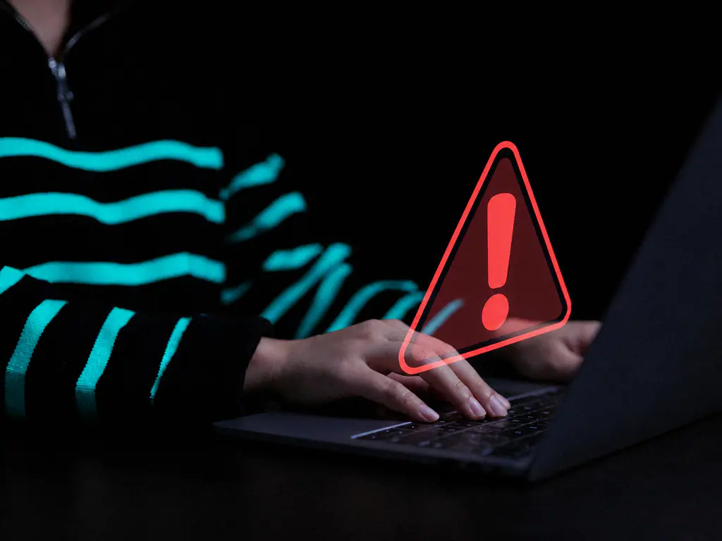 Alerte affichée au dessus d’un ordinateur portable pendant le traitement d’un dossier