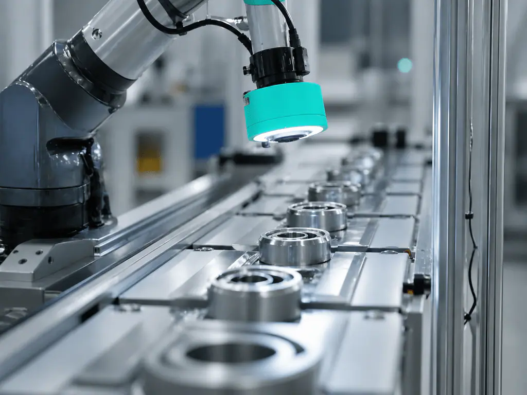 Capteur de vibrations installé sur une machine de production