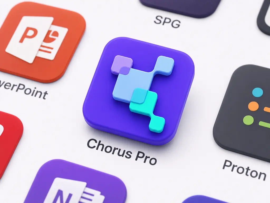 L'icÃ´ne de Chorus Pro parmi des icÃ´nes d'applications