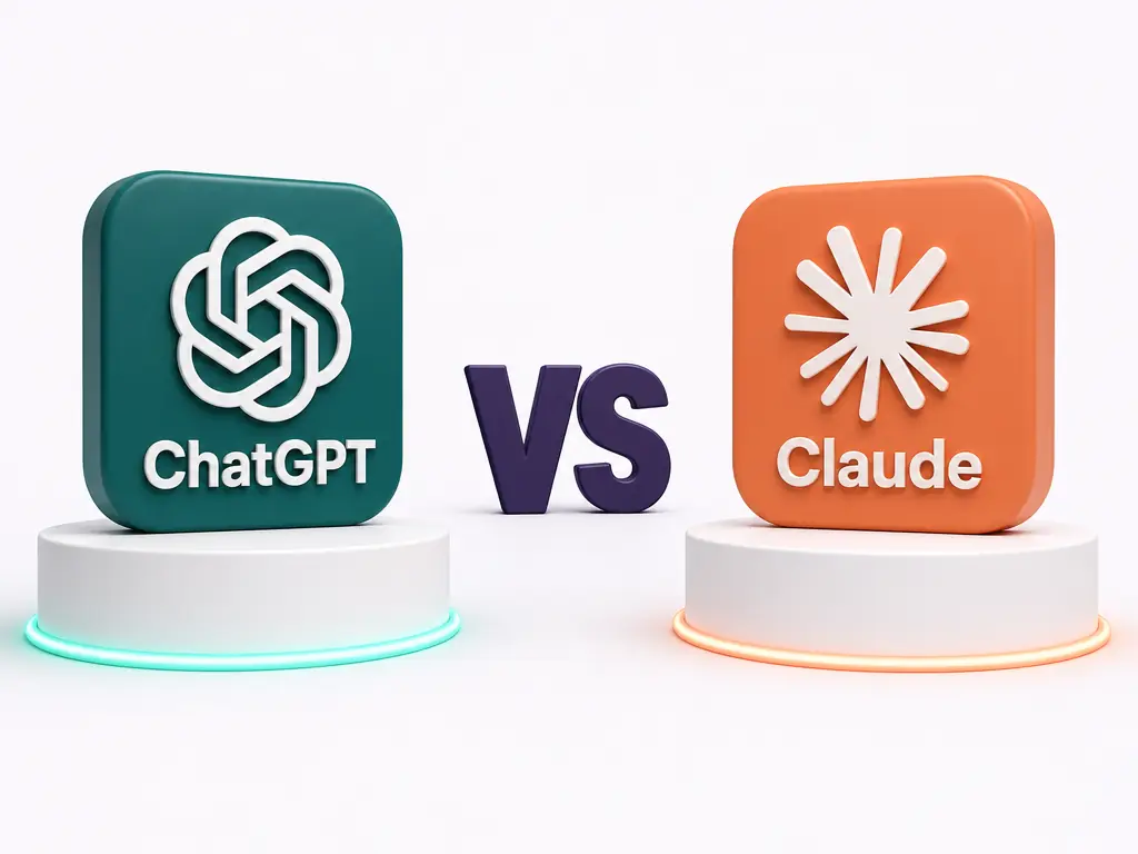 Les logos de ChatGPT et de Claude face à face