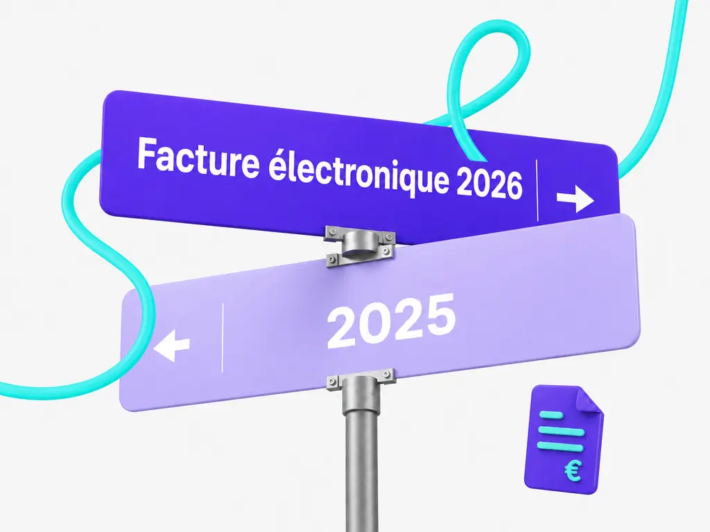Un panneau indicateur « Facture électronique 2026 »