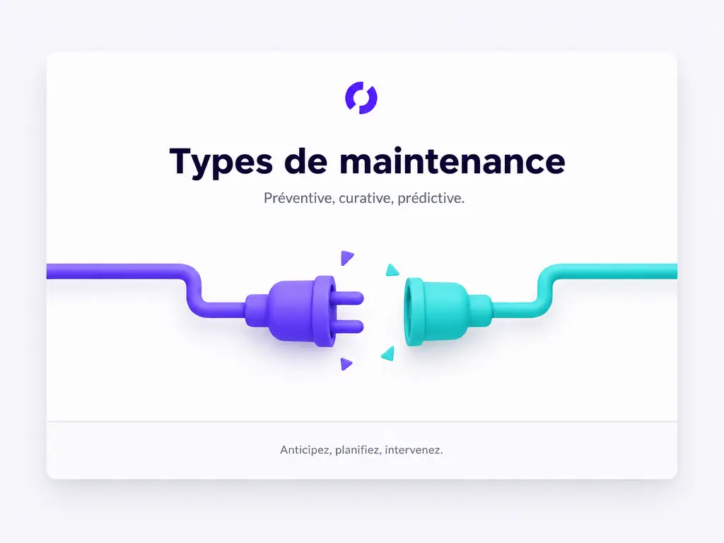 Deux prises qui se connectent sous le titre Â« Types de maintenance Â»