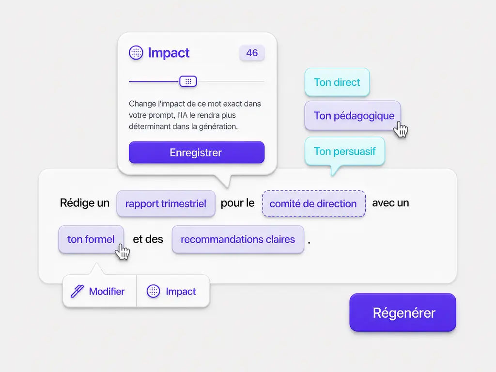 Une consigne Ã  une IA dont on rÃ¨gle le ton et l'impact